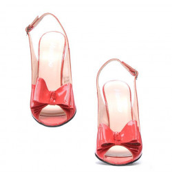 Sandali donna 1256 vernice rosso corallo