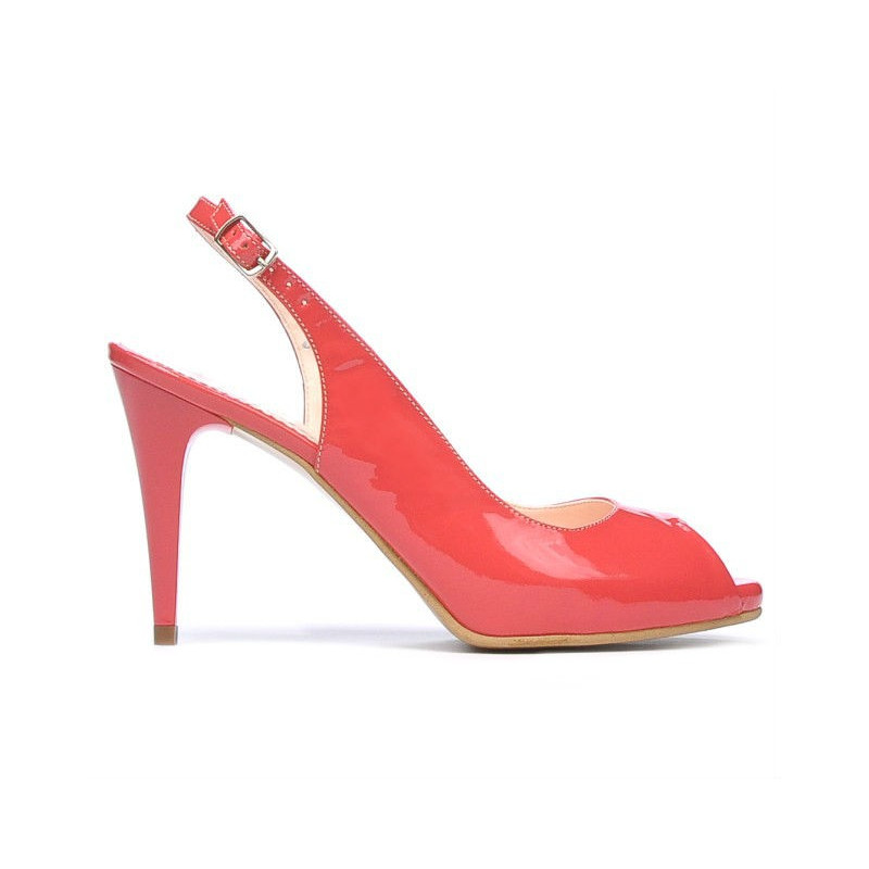 Sandali donna 1250 vernice rosso corallo