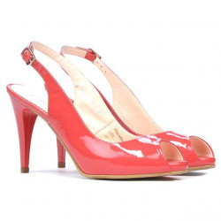 Sandali donna 1250 vernice rosso corallo
