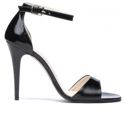 Sandali donna 1238 vernice nera satinata