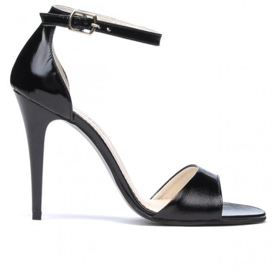 Sandali donna 1238 vernice nera satinata