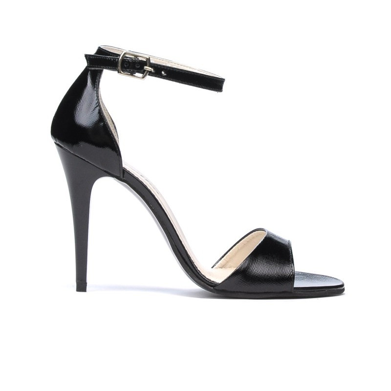 Sandali donna 1238 vernice nera satinata