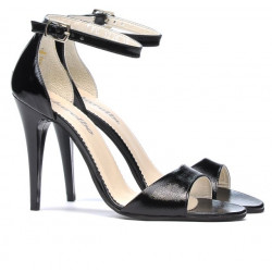 Sandali donna 1238 vernice nera satinata