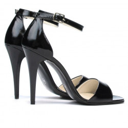 Sandali donna 1238 vernice nera satinata