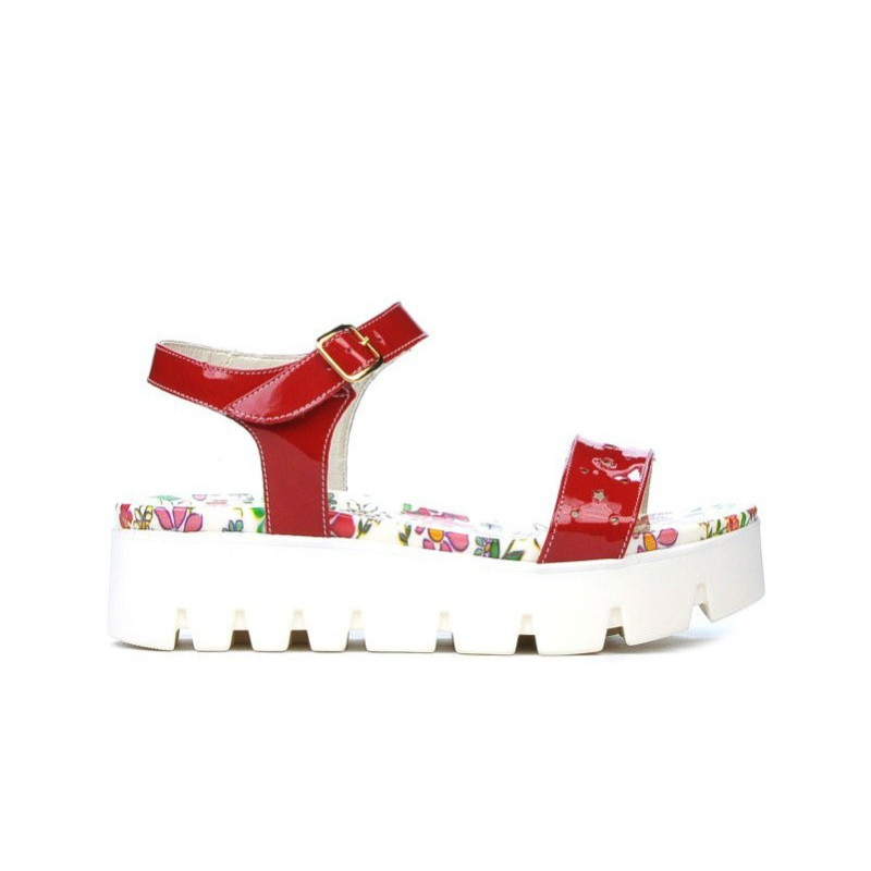 Sandali donna 5034 vernice rossa