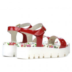Sandali donna 5034 vernice rossa