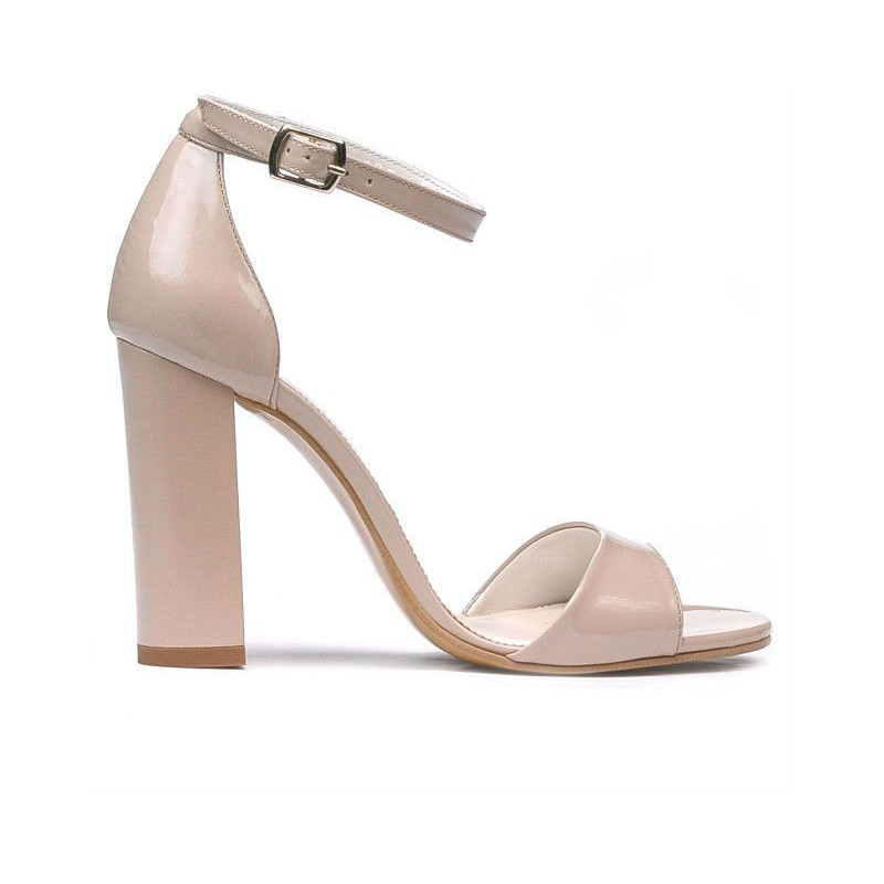 Sandali donna 1259 vernice beige perlato