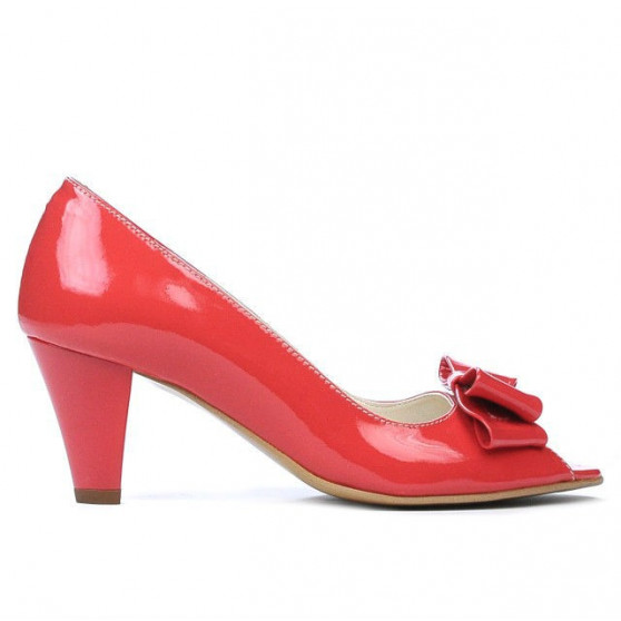 Sandali donna 1255 vernice rosso corallo