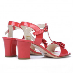 Sandali donna 1257 vernice rosso corallo