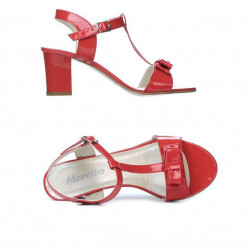 Sandali donna 1257 vernice rosso corallo