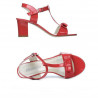 Sandali donna 1257 vernice rosso corallo
