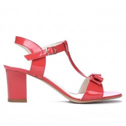 Sandali donna 1257 vernice rosso corallo