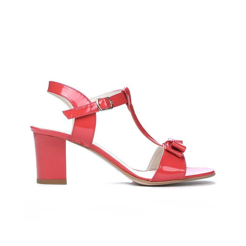 Sandali donna 1257 vernice rosso corallo