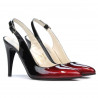 Sandali donna 1249 vernice bordeaux+nero