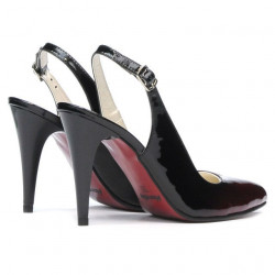 Sandali donna 1249 vernice bordeaux+nero
