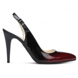 Sandali donna 1249 vernice bordeaux+nero
