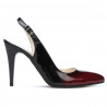Sandali donna 1249 vernice bordeaux+nero