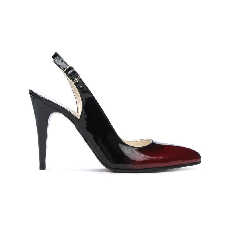 Sandali donna 1249 vernice bordeaux+nero