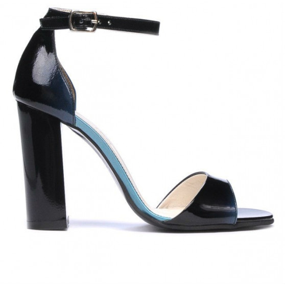 Sandali donna 1259 vernice blu+nero