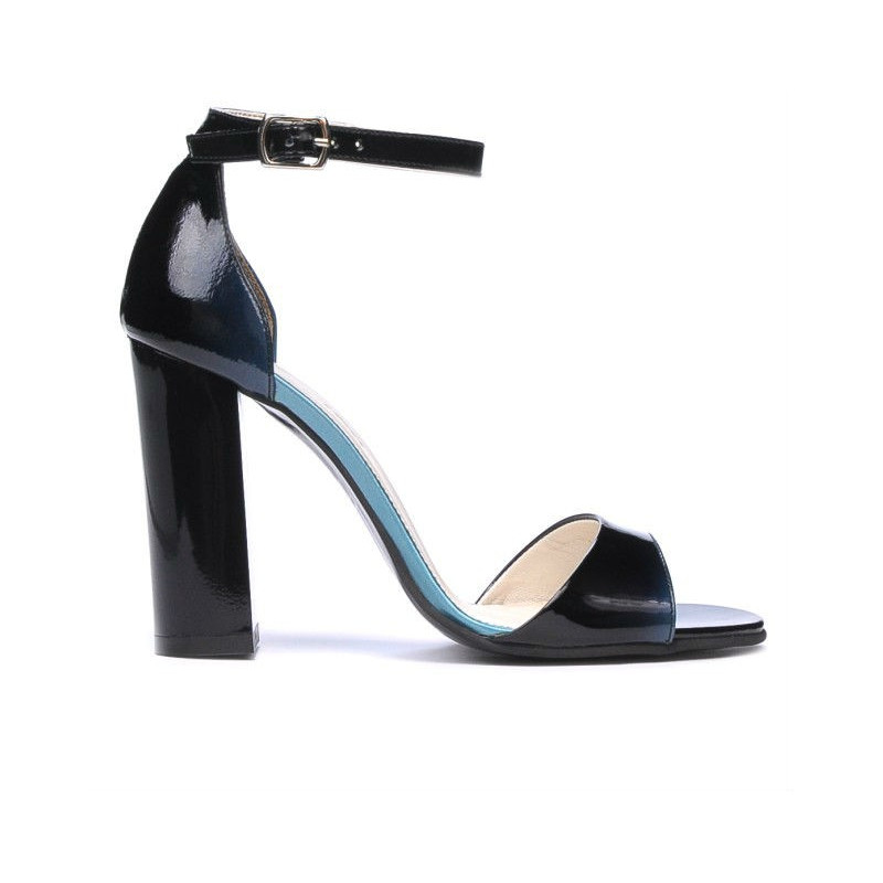 Sandali donna 1259 vernice blu+nero