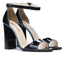 Sandali donna 1259 vernice blu+nero