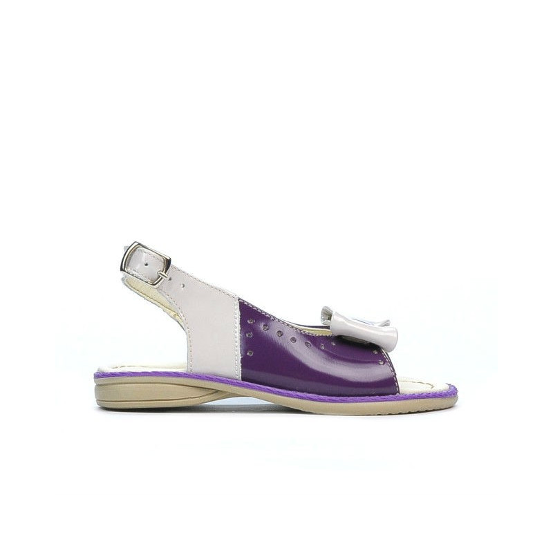 Sandali per bambini piccoli 58c vernice viola+beige