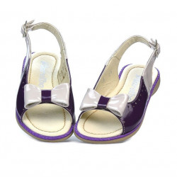 Sandali per bambini piccoli 58c vernice viola+beige