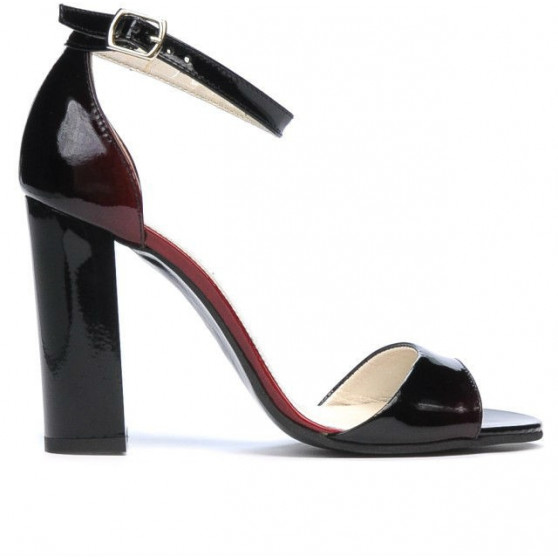 Sandali donna 1259 vernice bordeaux+nero