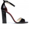 Sandali donna 1259 vernice bordeaux+nero