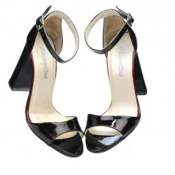 Sandali donna 1259 vernice bordeaux+nero