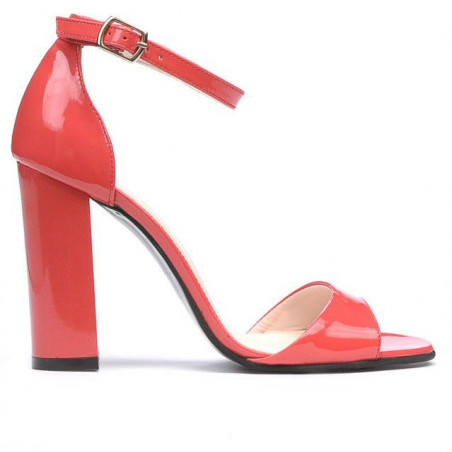 Sandali donna 1259 vernice rosso corallo
