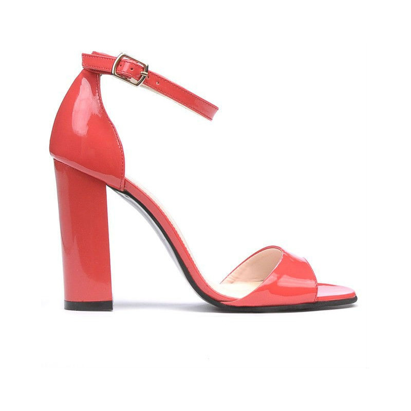 Sandali donna 1259 vernice rosso corallo