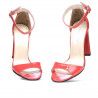 Sandali donna 1259 vernice rosso corallo