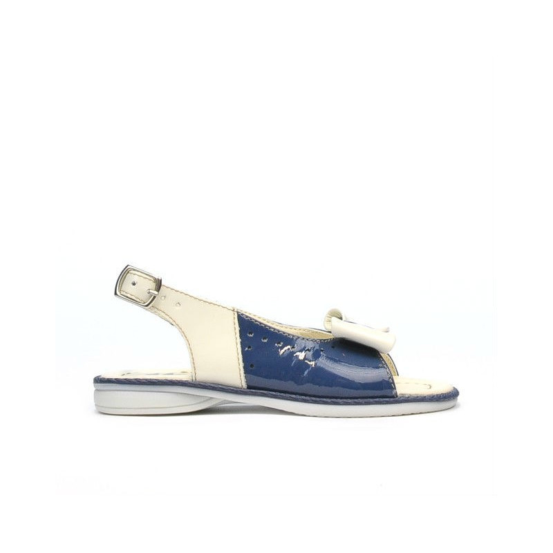 Sandali per bambini piccoli 58c vernice indaco+beige