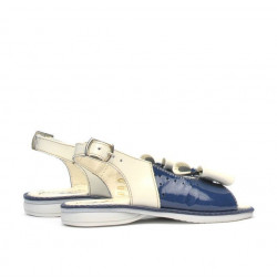 Sandali per bambini piccoli 58c vernice indaco+beige