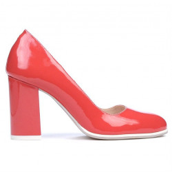 Scarpe eleganti/casual donna 1254 vernice rosso corallo