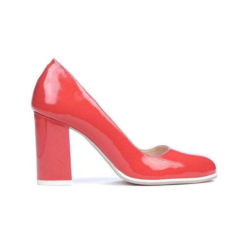 Scarpe eleganti/casual donna 1254 vernice rosso corallo