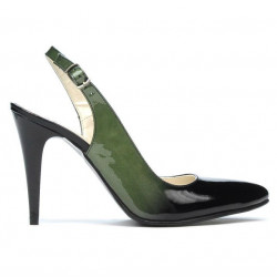 Sandali donna 1249 vernice verde+nero