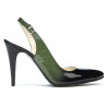 Sandali donna 1249 vernice verde+nero