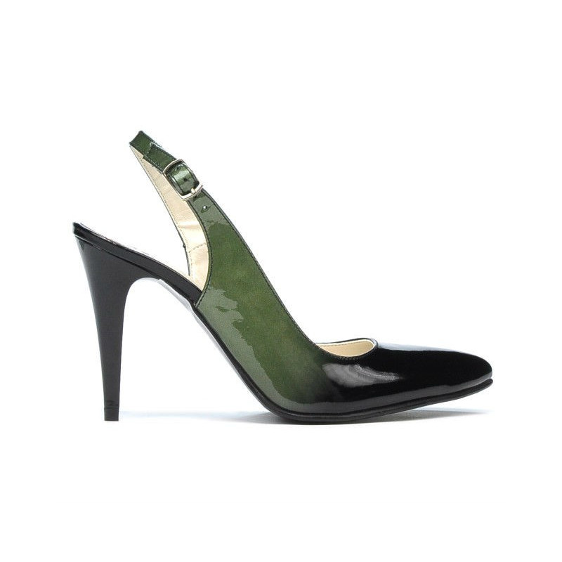 Sandali donna 1249 vernice verde+nero