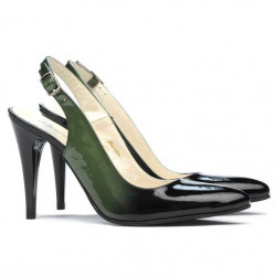 Sandali donna 1249 vernice verde+nero