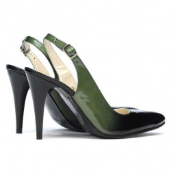 Sandali donna 1249 vernice verde+nero