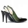 Sandali donna 1249 vernice verde+nero
