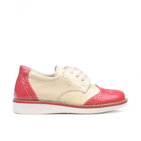Scarpine bambini piccoli 60c vernice rosa+beige
