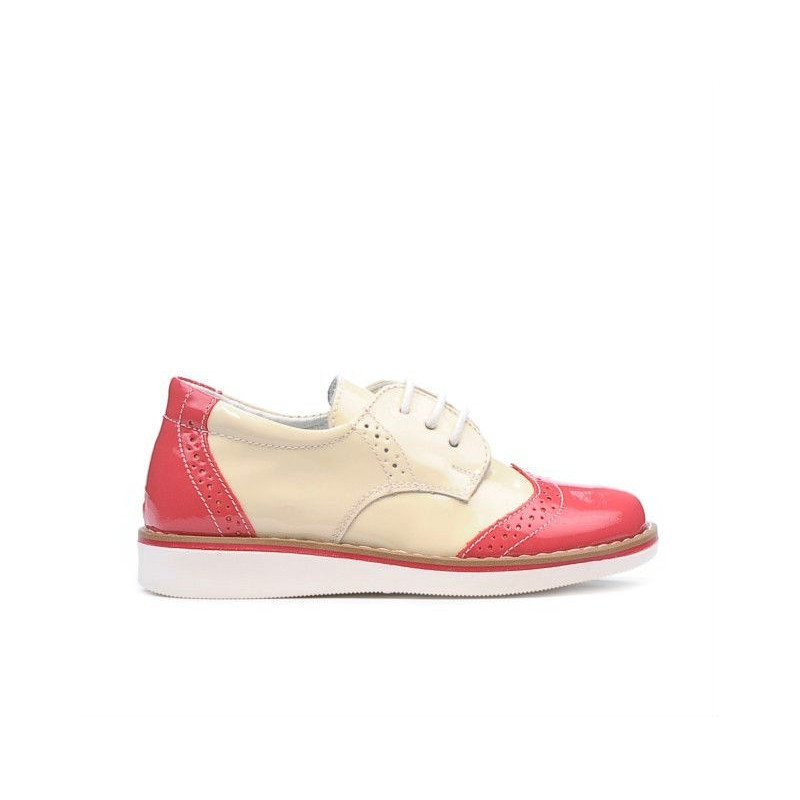 Scarpine bambini piccoli 60c vernice rosa+beige