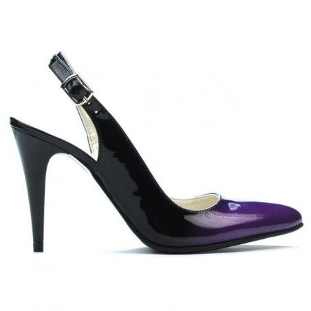 Sandali donna 1249 vernice viola+nero