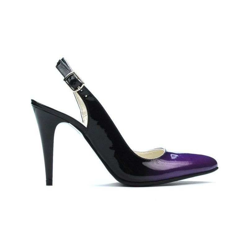 Sandali donna 1249 vernice viola+nero