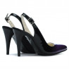 Sandali donna 1249 vernice viola+nero