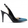 Sandali donna 1249 vernice blu+nero