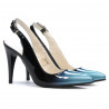 Sandali donna 1249 vernice blu+nero